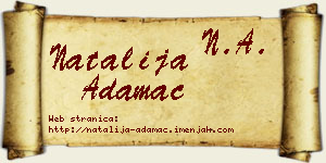 Natalija Adamac vizit kartica